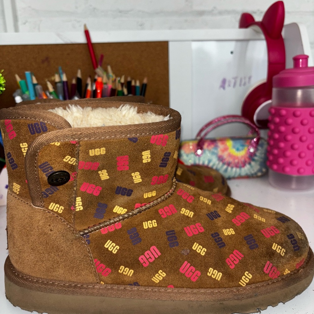 UGG Brown Multicolor Logo Boots